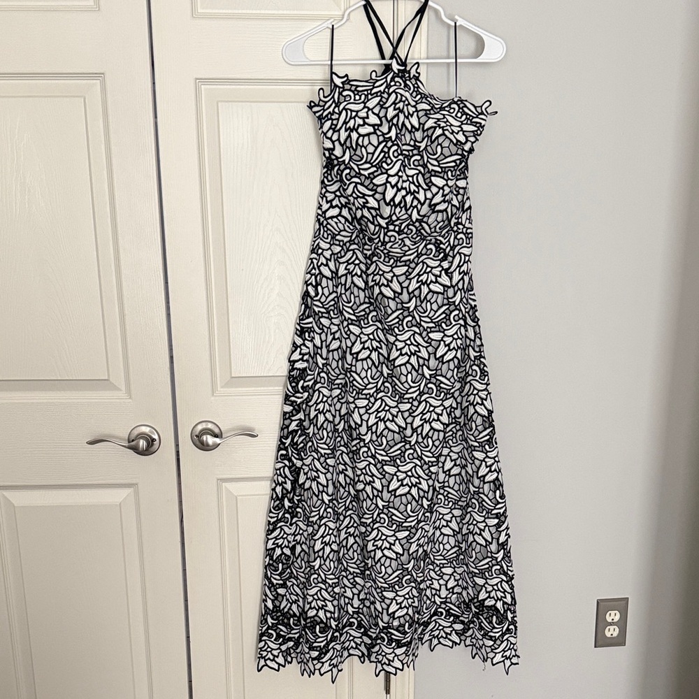 Endless Rose Black and White Midi Dress